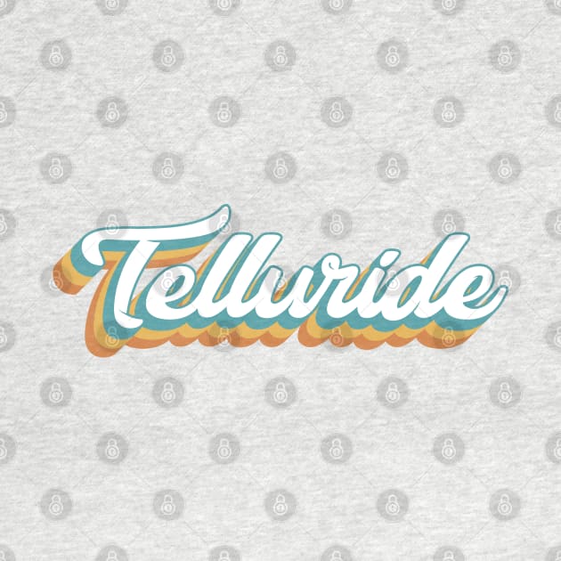 Telluride Colorado Resort Retro Lettering by KlehmInTime
